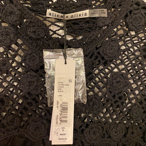 Alice + Olivia Ilaria Crochet Yoke Button-Down Top - Picture 11 of 12